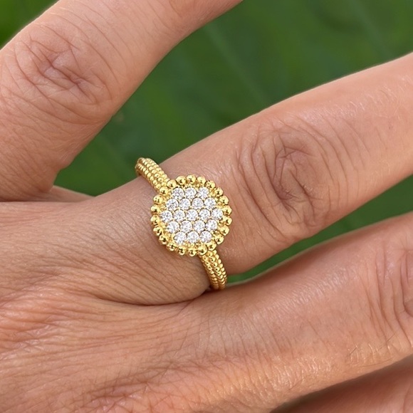 Jewelry - 14k Gold Plated Solitaire Engagement Ring